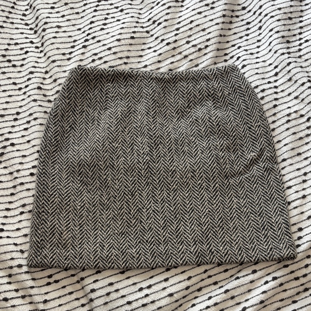 Vintage Wool GAP Black and White Herringbone Mini Skirt